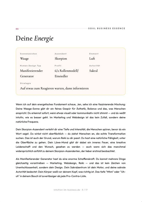 Seite mit deinem energetischen Profil
